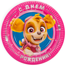 Тарелки 23 см Щенячий Патруль, Розовый, 6 шт.